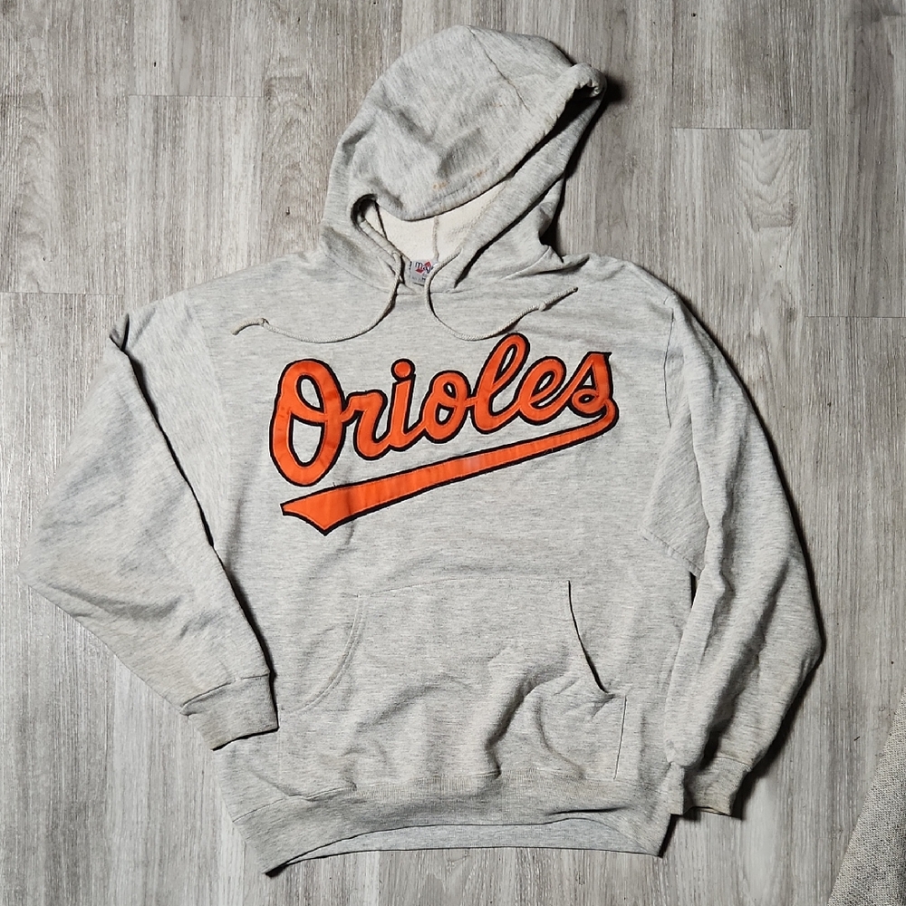 RARE Vintage Majestic Orioles Gray and Orange Hoodie